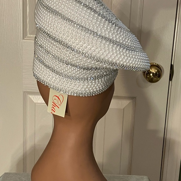 NEW CHARM NY White Pearl PILLBOX HAT CHURCH DERBY FORMAL RHINESTONES main image 5
